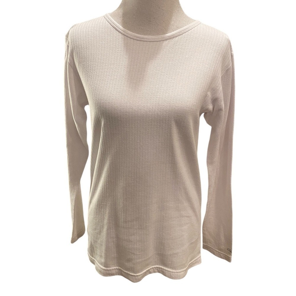 Duofold Women's Ribbed Base Layer Top Sz L White Long Sleeve Top
